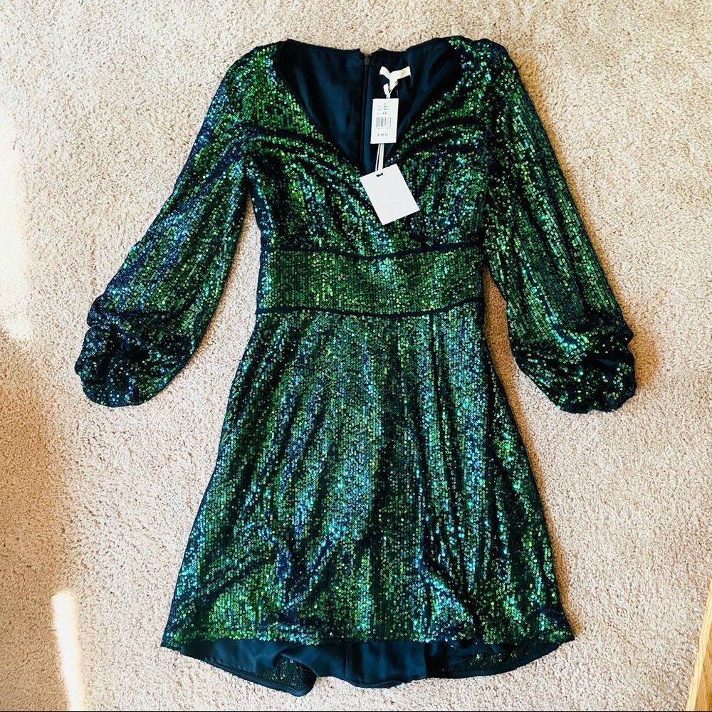 NWT Harlyn Sequin Wrap Dress | XS